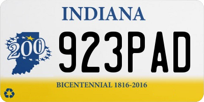 IN license plate 923PAD