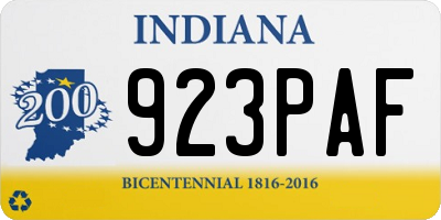 IN license plate 923PAF