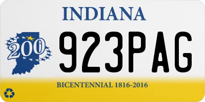 IN license plate 923PAG