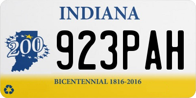 IN license plate 923PAH