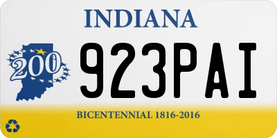 IN license plate 923PAI