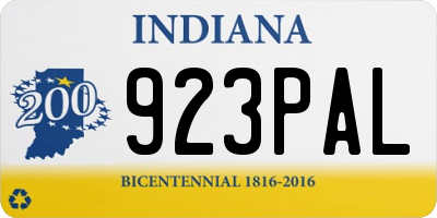 IN license plate 923PAL