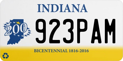 IN license plate 923PAM