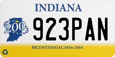 IN license plate 923PAN
