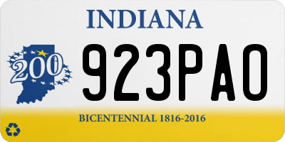 IN license plate 923PAO