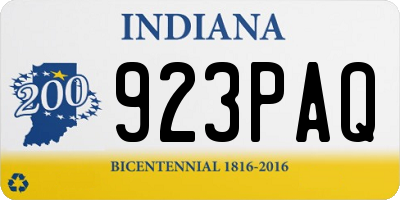 IN license plate 923PAQ