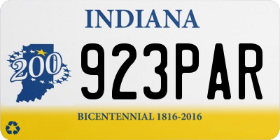 IN license plate 923PAR