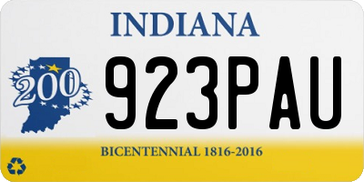 IN license plate 923PAU