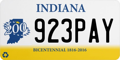 IN license plate 923PAY