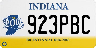 IN license plate 923PBC