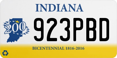IN license plate 923PBD