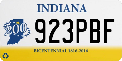 IN license plate 923PBF