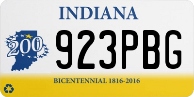 IN license plate 923PBG