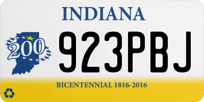IN license plate 923PBJ