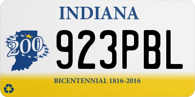 IN license plate 923PBL