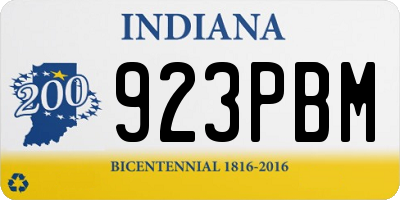 IN license plate 923PBM