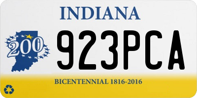 IN license plate 923PCA