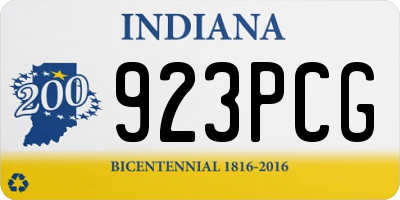 IN license plate 923PCG