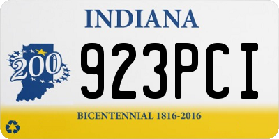 IN license plate 923PCI