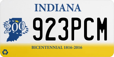 IN license plate 923PCM