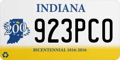 IN license plate 923PCO