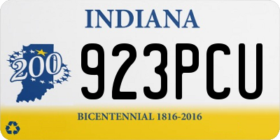IN license plate 923PCU