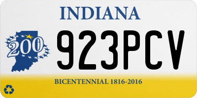 IN license plate 923PCV