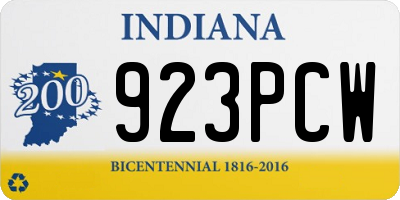 IN license plate 923PCW