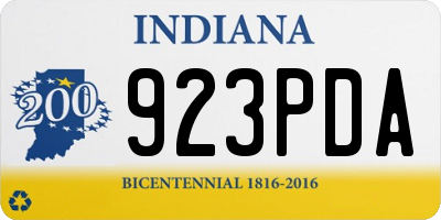 IN license plate 923PDA