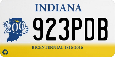 IN license plate 923PDB