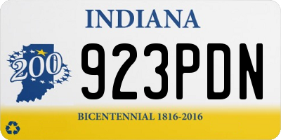 IN license plate 923PDN