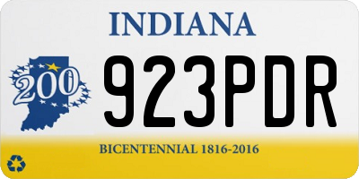 IN license plate 923PDR