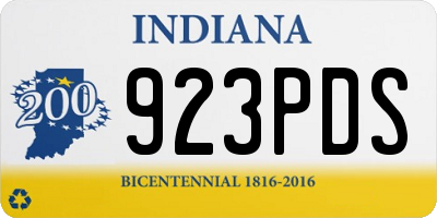 IN license plate 923PDS