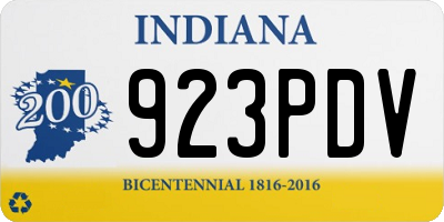 IN license plate 923PDV