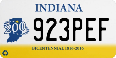 IN license plate 923PEF