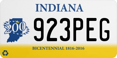 IN license plate 923PEG