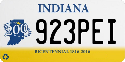IN license plate 923PEI