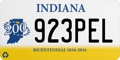 IN license plate 923PEL