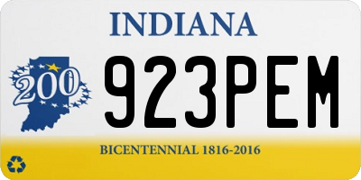 IN license plate 923PEM