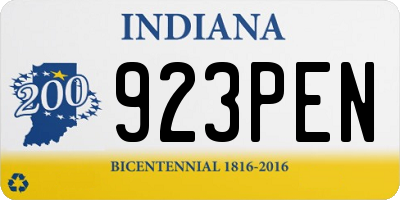 IN license plate 923PEN