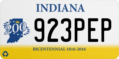 IN license plate 923PEP