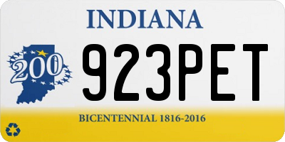 IN license plate 923PET