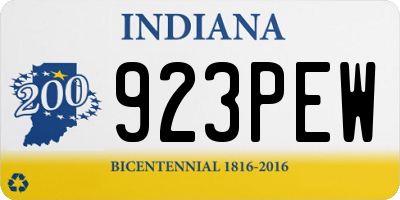 IN license plate 923PEW