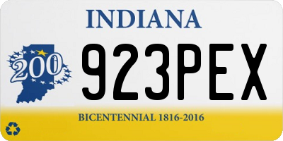 IN license plate 923PEX