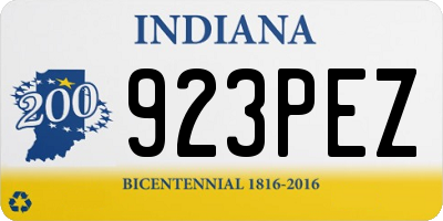 IN license plate 923PEZ