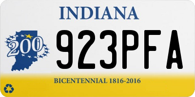 IN license plate 923PFA
