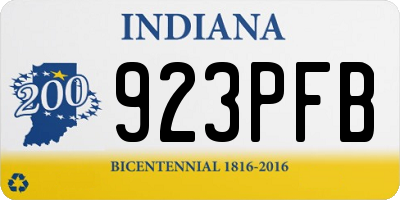 IN license plate 923PFB