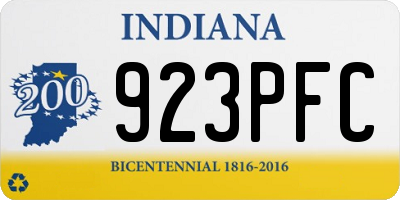 IN license plate 923PFC