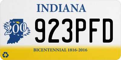 IN license plate 923PFD