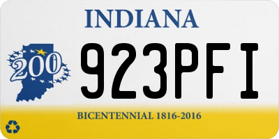 IN license plate 923PFI